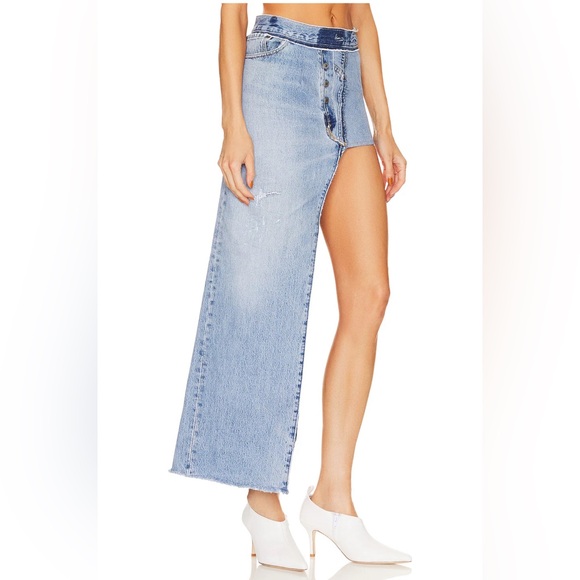 EB Denim Reinvented Long Skirt in Multi Denim - Picture 3 of 12